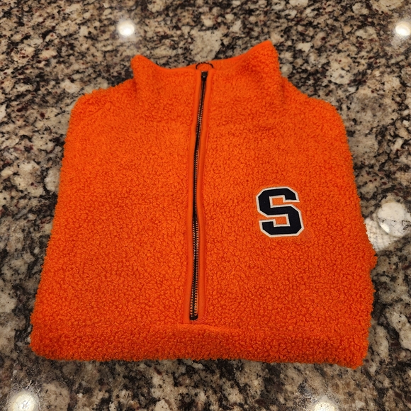 Syracuse University Colosseum Sherpa Fleece 1/2 Zip Orange Pullover - Picture 1 of 8